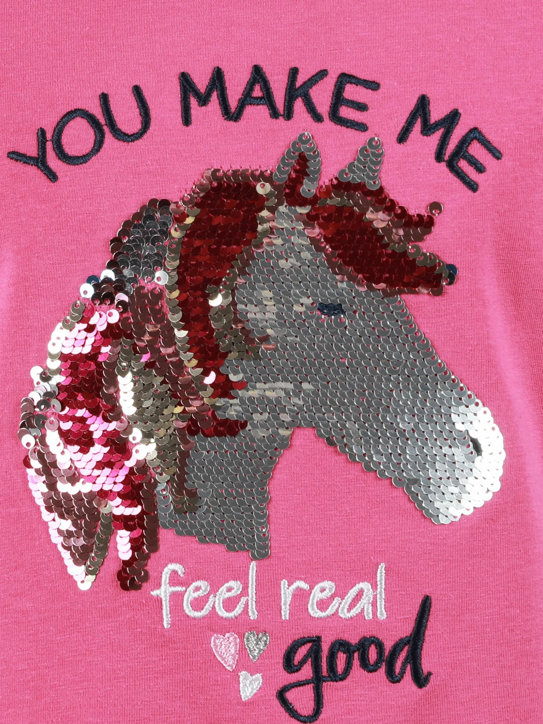 Mädchen Langarmsshirt mit Paillettenmotiv Einhorn