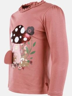 Mädchen Longsleeve mit aufwendigem Print und Pailletten