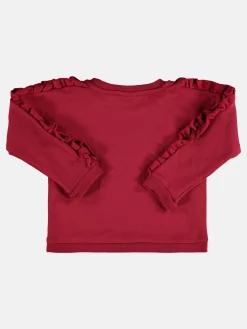 Mädchen Pullover mit Rüschenbesatz am Ärmel