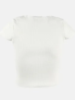 Mädchen Rippshirt in kurzer Form