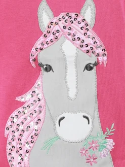 Mädchen Shirt mit Einhorn-Applikation und Pailletten