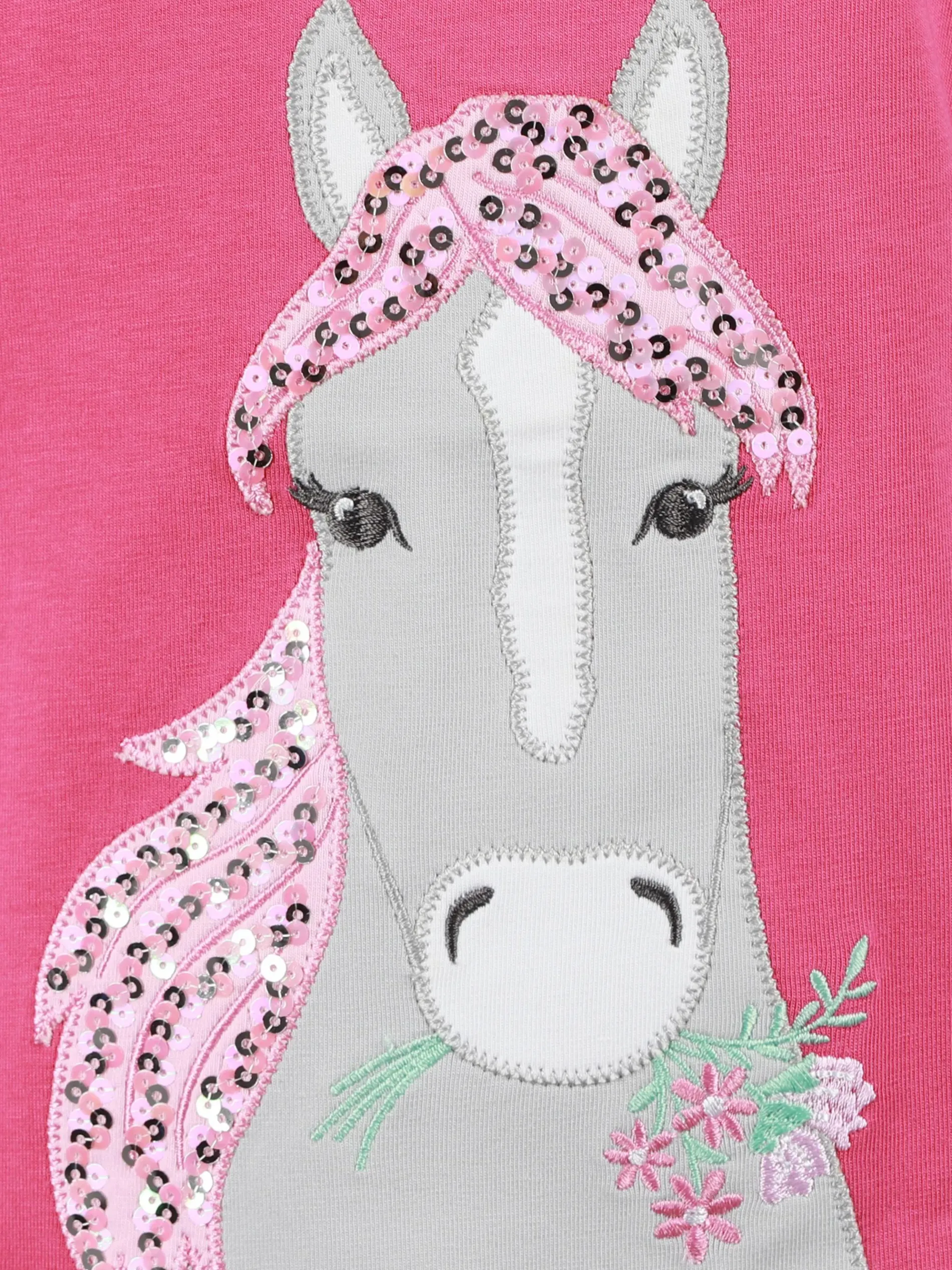 Mädchen Shirt mit Einhorn-Applikation und Pailletten