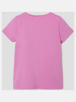 Mädchen Shirt mit Frontprint und Applikation