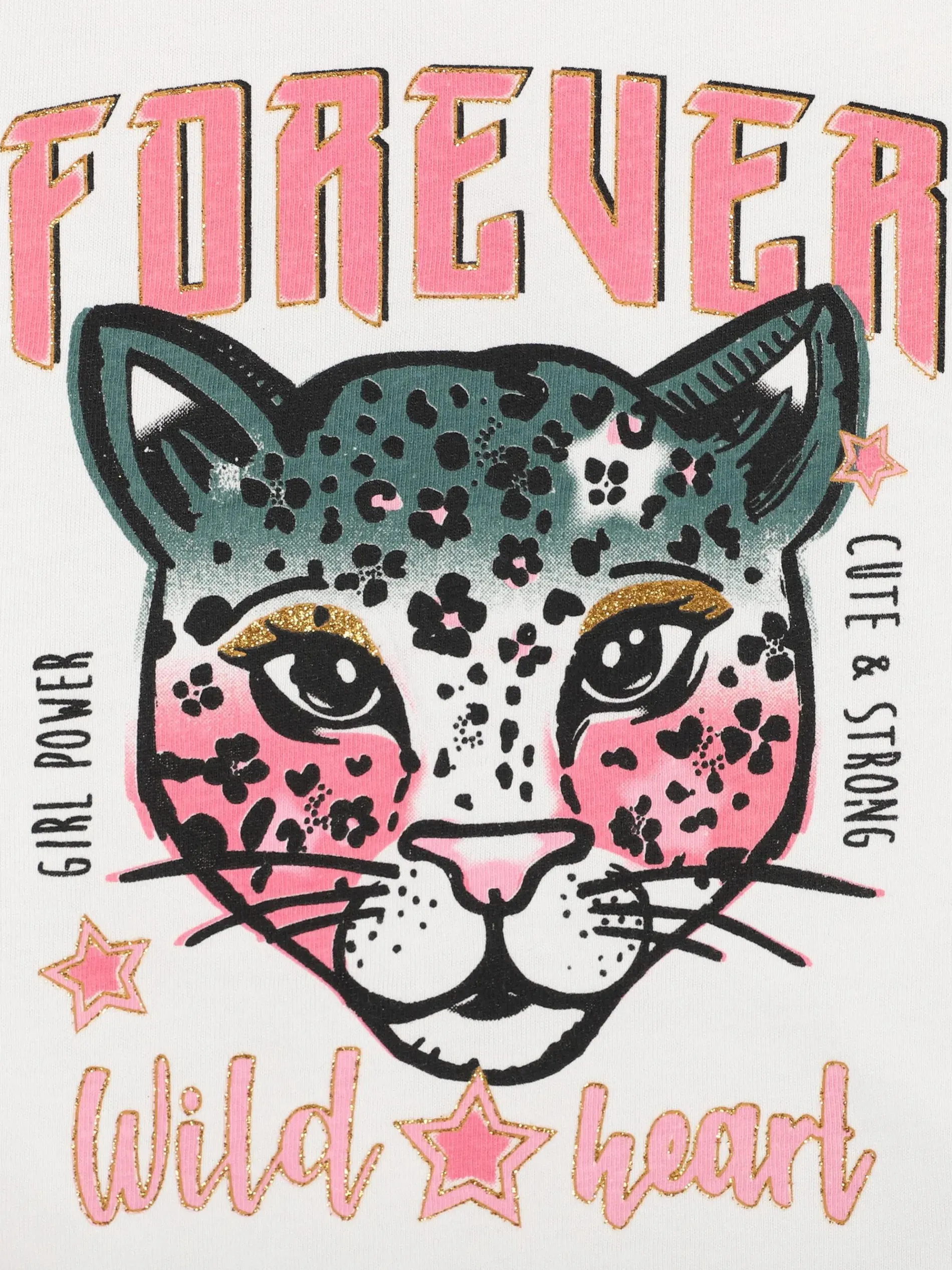 Mädchen Shirt mit Glitzerprint