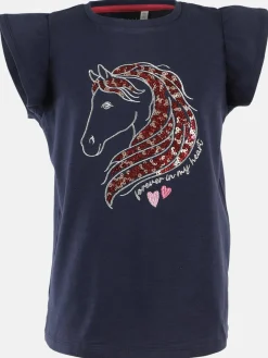 Mädchen Shirt mit Stickerei-Applikation und Pailletten