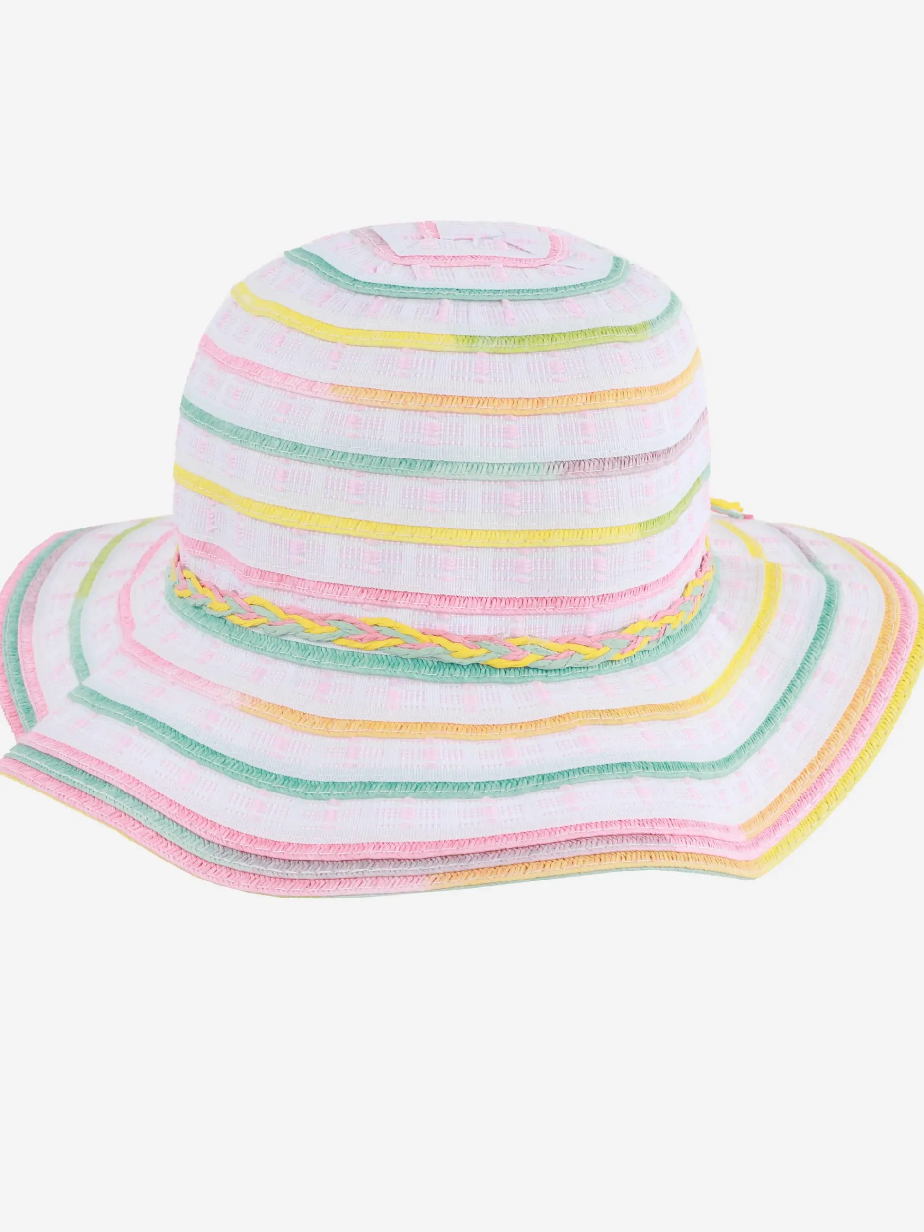 Mädchen Stoffhut mit Kontraststreifen