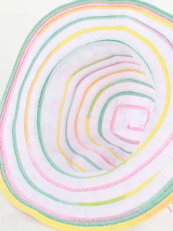 Mädchen Stoffhut mit Kontraststreifen