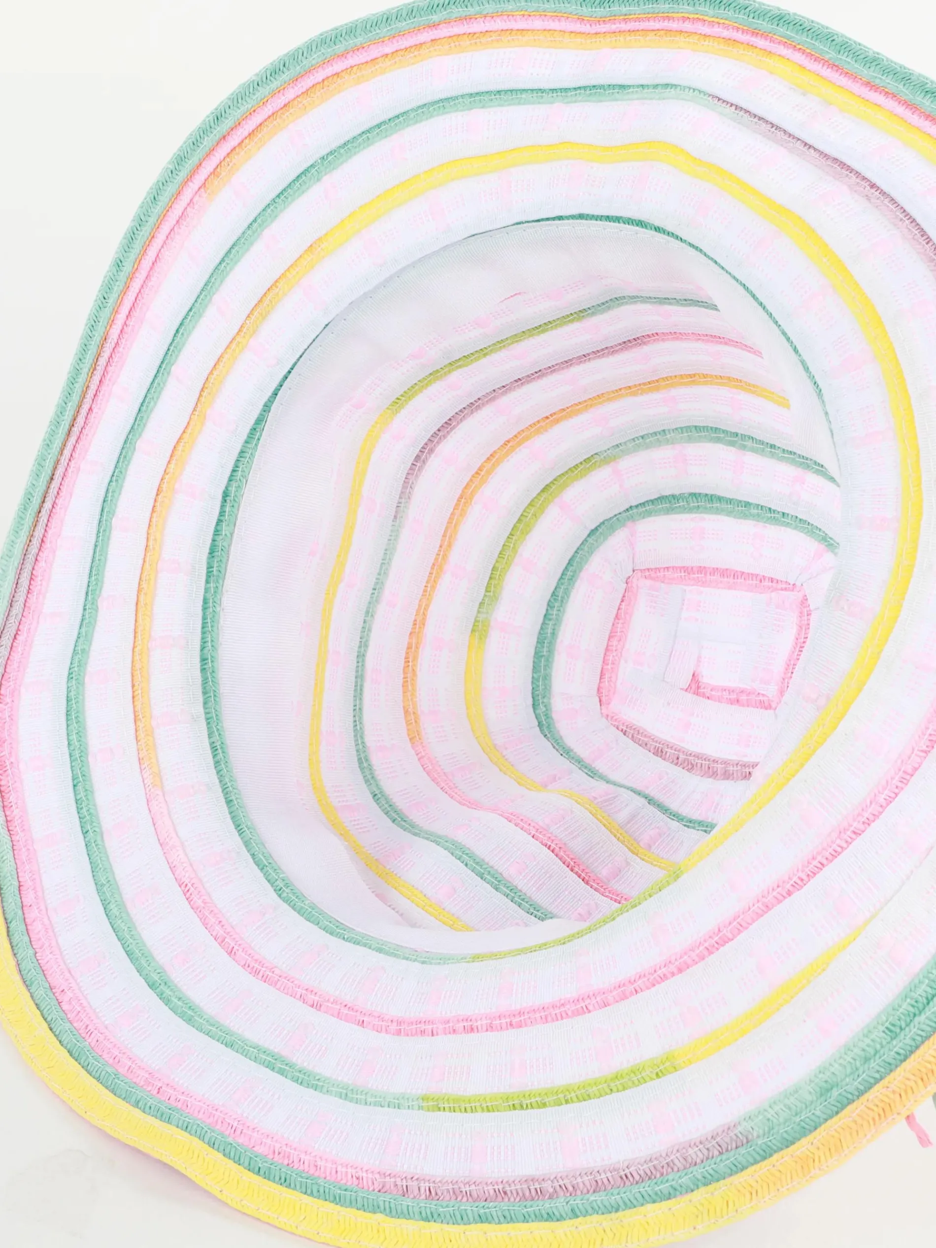 Mädchen Stoffhut mit Kontraststreifen