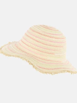 Mädchen Strohhut mit Kontraststreifen