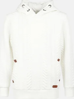 Mädchen Strukturhoodie mit Kunstlederdetails