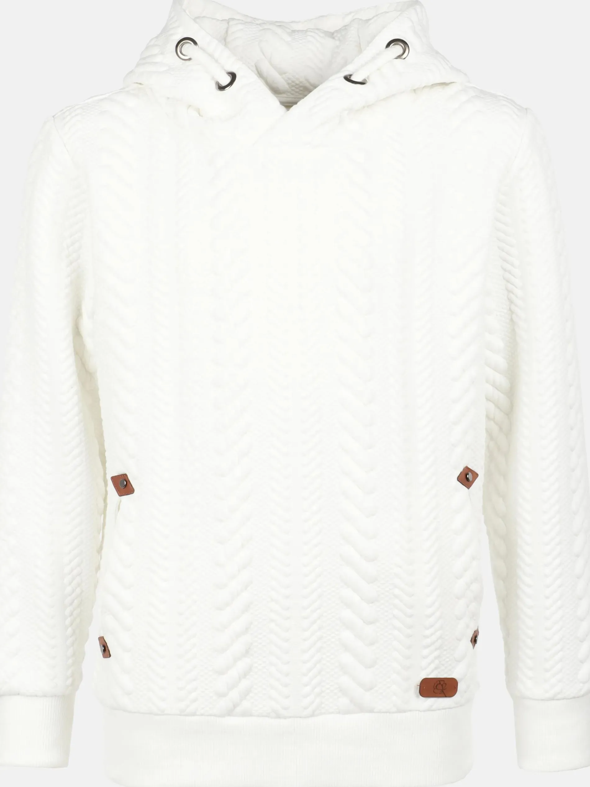 Mädchen Strukturhoodie mit Kunstlederdetails