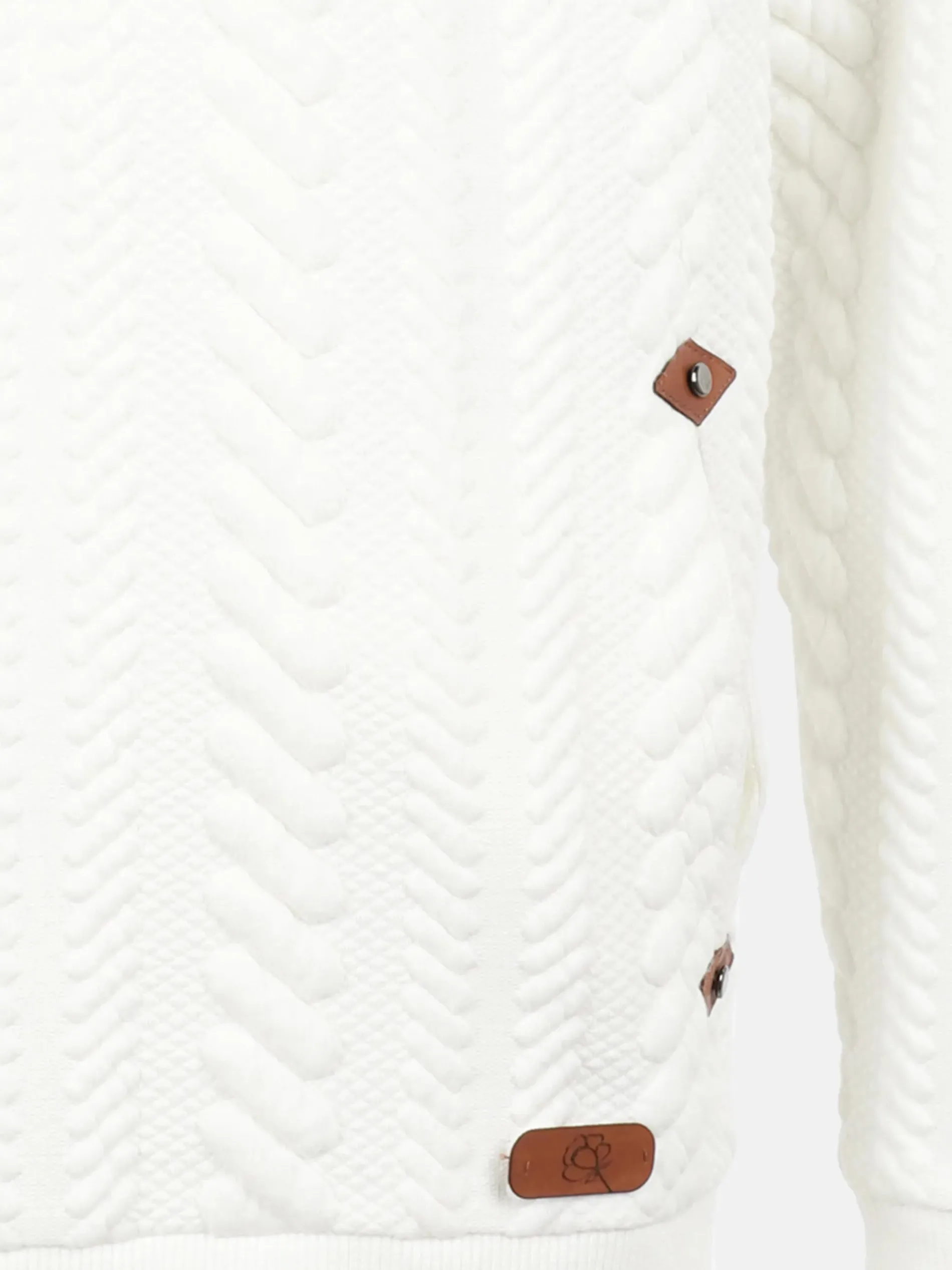 Mädchen Strukturhoodie mit Kunstlederdetails