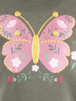 Mädchen Sweatshirt mit Schmetterlingsprint