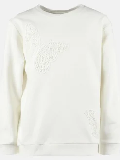 Mädchen Sweatshirt mit Schmetterlings-Appliaktion