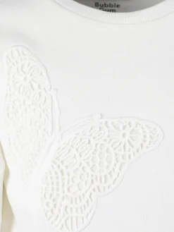 Mädchen Sweatshirt mit Schmetterlings-Appliaktion