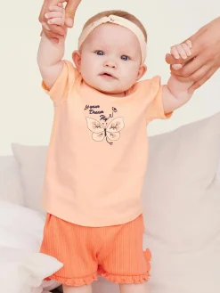 Mädchen Sweatshorts mit Rüschen