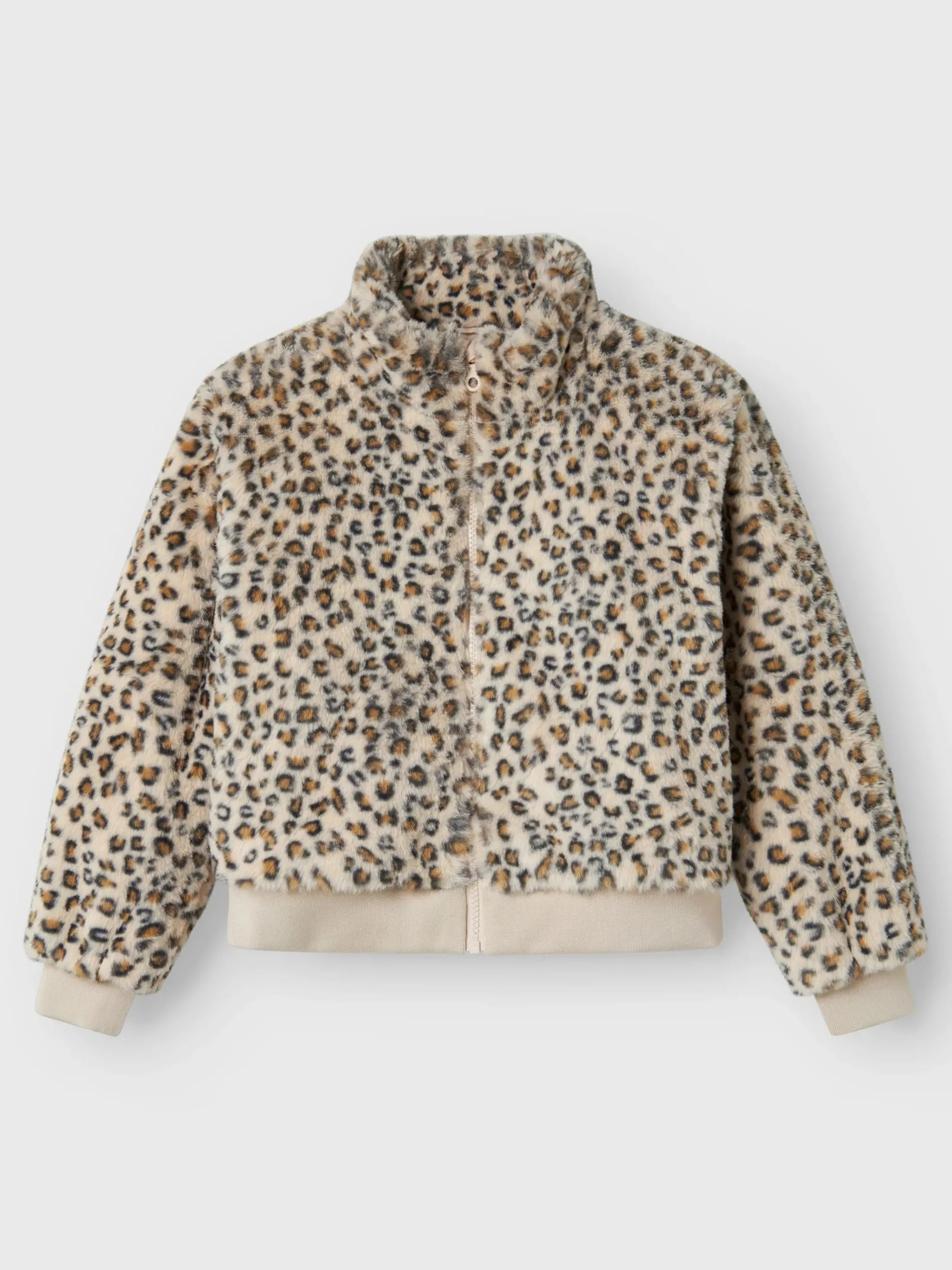 Mädchen Teddyjacke mit Leoprint