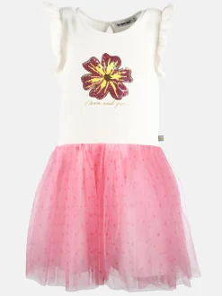 Mädchen Tüllkleid mit Glitzerprint und Wendepailletten