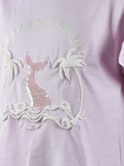 Mädchen T-Shirt mit Print und Pailletten