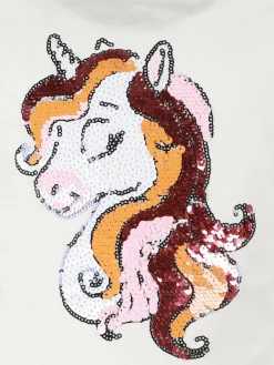 Mädchen T-Shirt mit kleiner Tasche und Paillettenprint