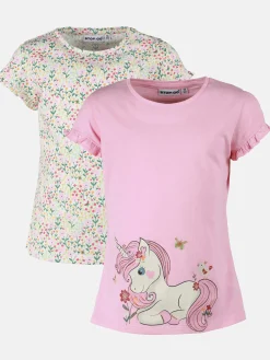 Mädchen T-Shirts im 2er Pack mit Print