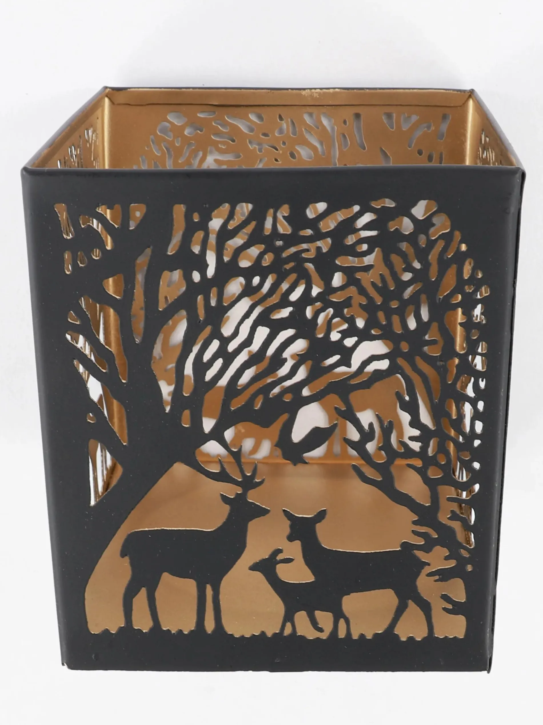 Metall Laterne mit hübschem Motiv 10x10x12cm