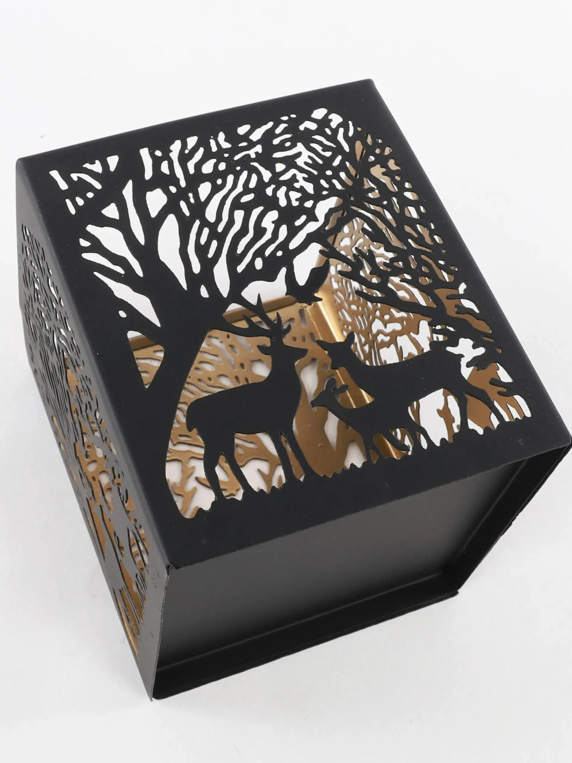 Metall Laterne mit hübschem Motiv 10x10x12cm