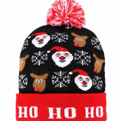 Mütze im weihnachtlichen Stil mit Bommel