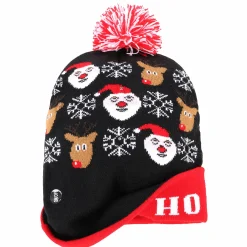 Mütze im weihnachtlichen Stil mit Bommel