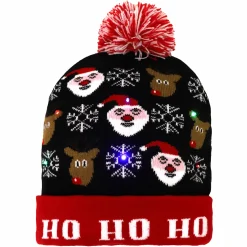 Mütze im weihnachtlichen Stil mit Bommel