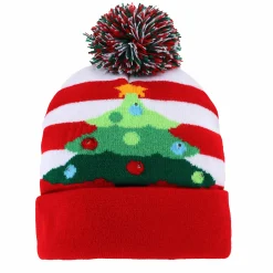 Mütze im weihnachtlichen Stil mit Bommel