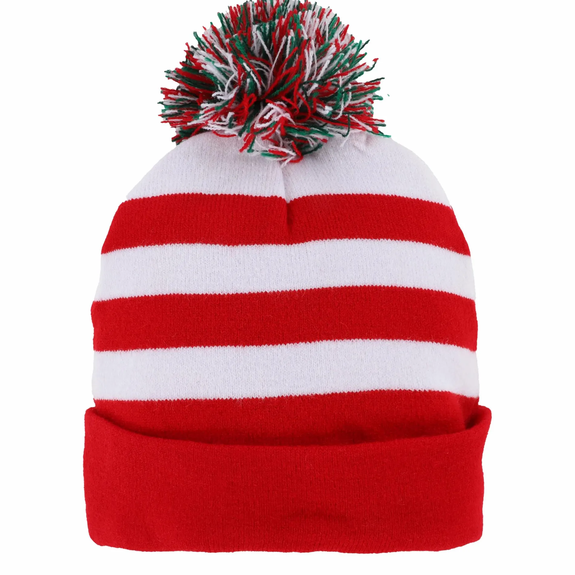 Mütze im weihnachtlichen Stil mit Bommel