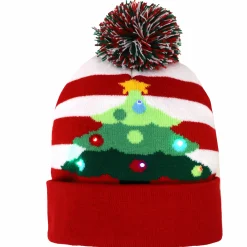 Mütze im weihnachtlichen Stil mit Bommel