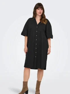 Only Carmakoma CARCOCO SS BLK SHIRT Blusenkleid