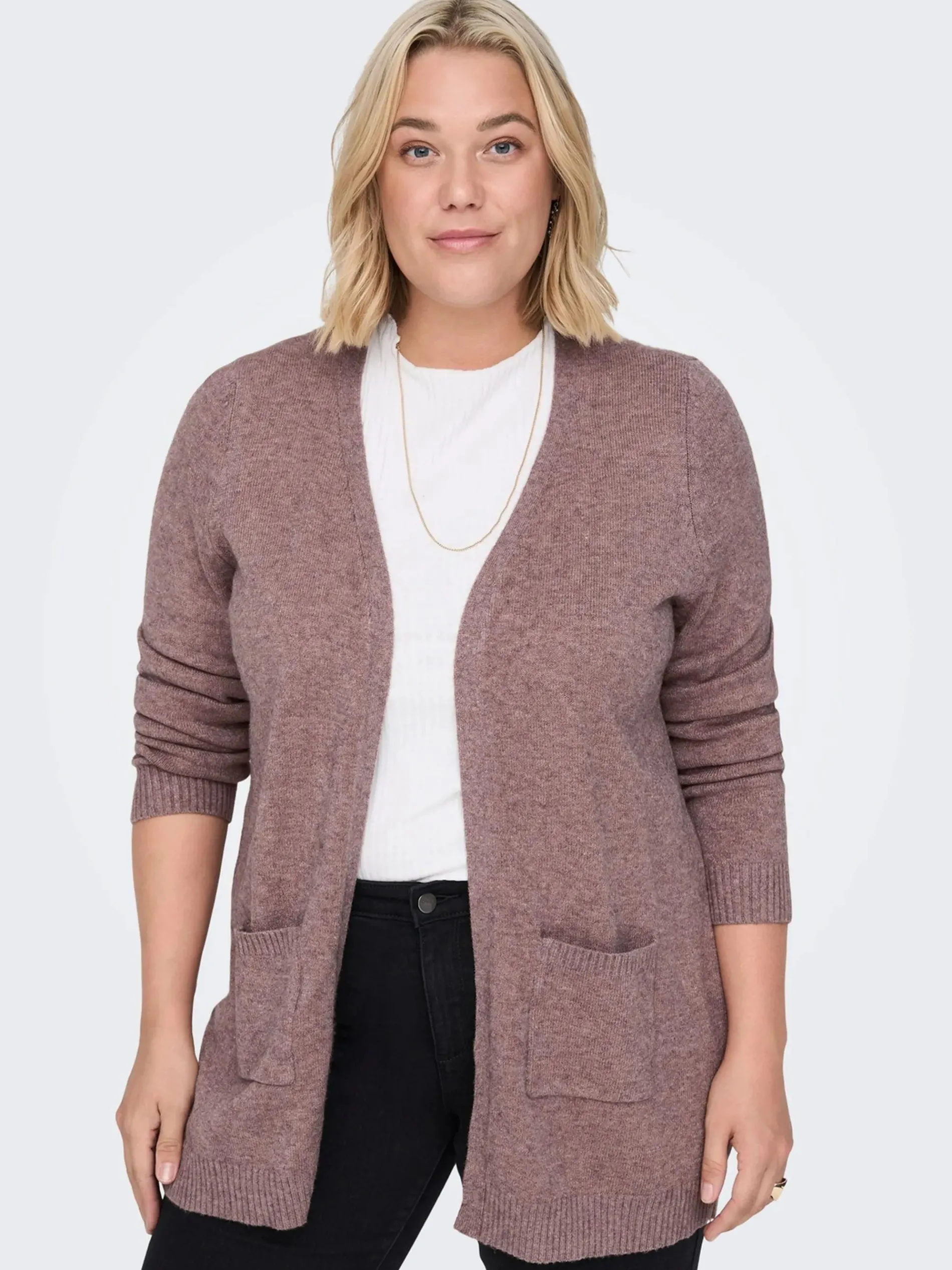 Only Carmakoma CARESLY L/S OPEN CARD Strickjacke