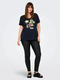 Only Carmakoma CARTIRA LIFE SS V-NECK Shirt