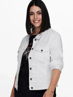 Only Carmakoma CARWESPA LS JACKET WH Jeansjacke