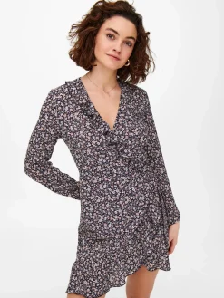 Only ONLCARLY L/S WRAP SHO Wickelkleid