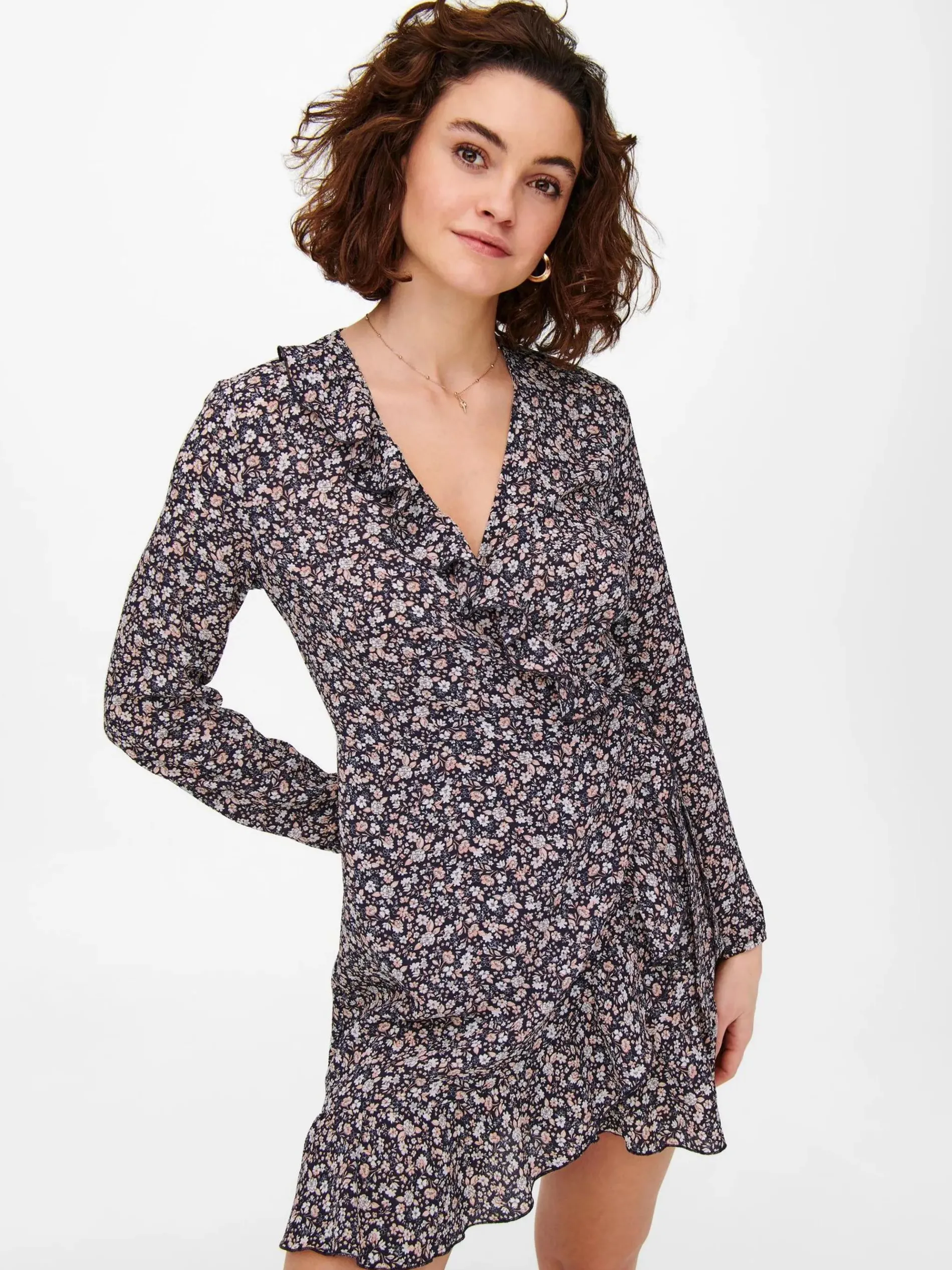 Only ONLCARLY L/S WRAP SHO Wickelkleid