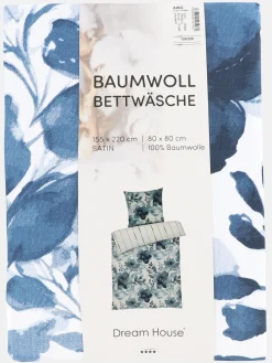 Satinbettwäsche "Aqua blue" 155x220cm