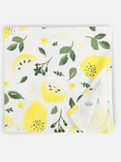 Tischdecke mit Blättern und Früchten, 80x80cm