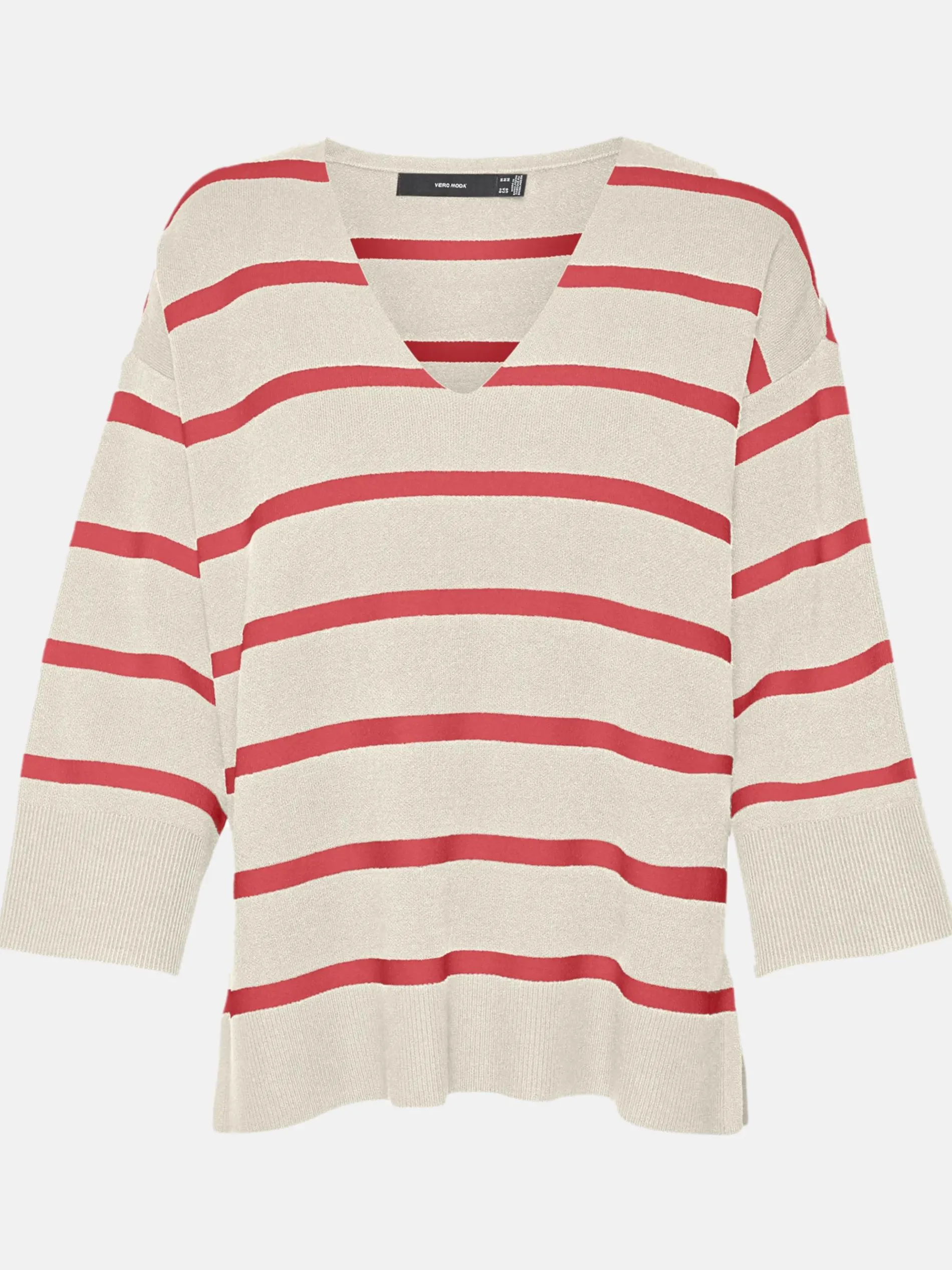 Vero Moda VMSABA 3/4 V-NCK STRI Strickpullover