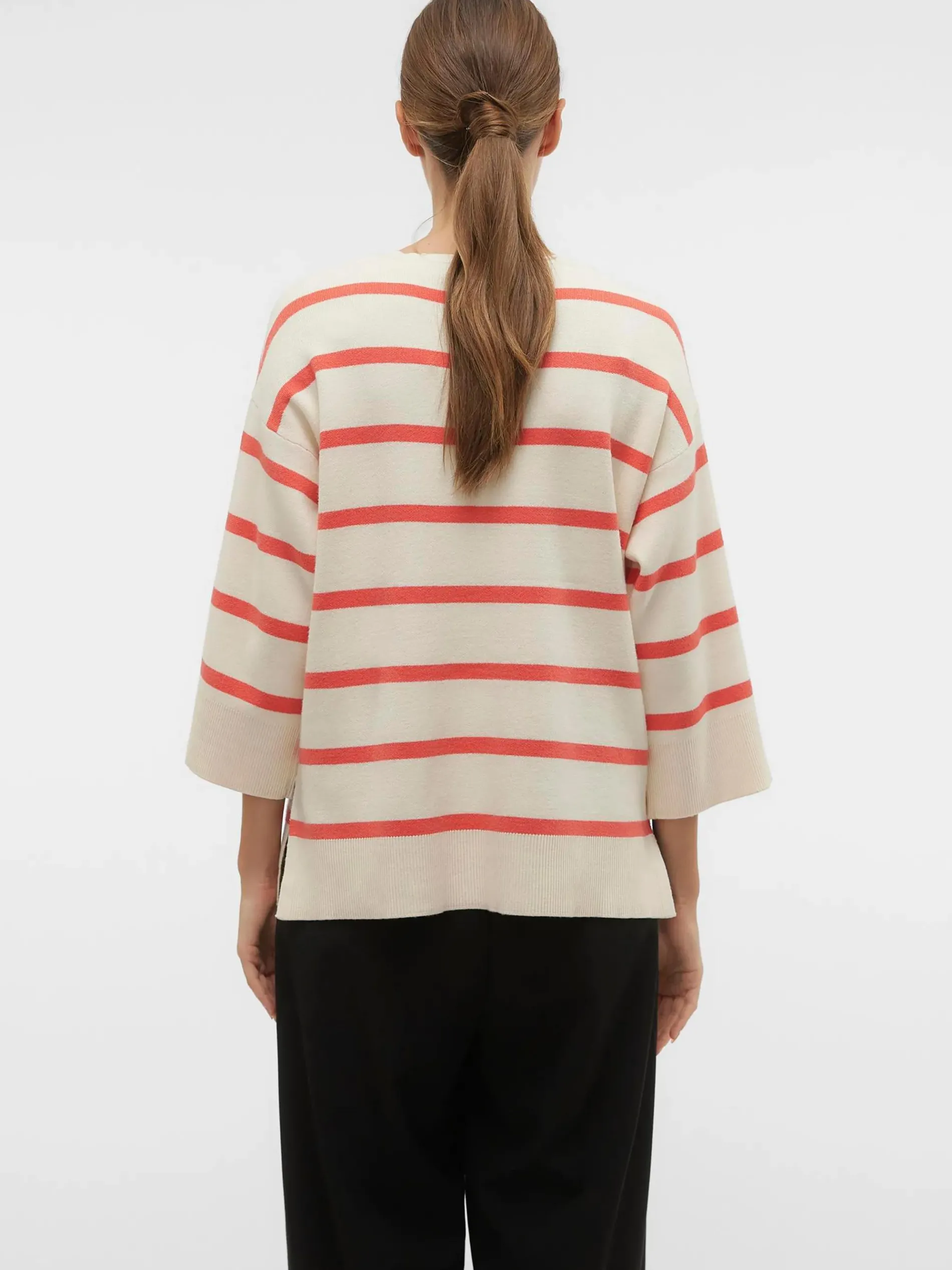 Vero Moda VMSABA 3/4 V-NCK STRI Strickpullover
