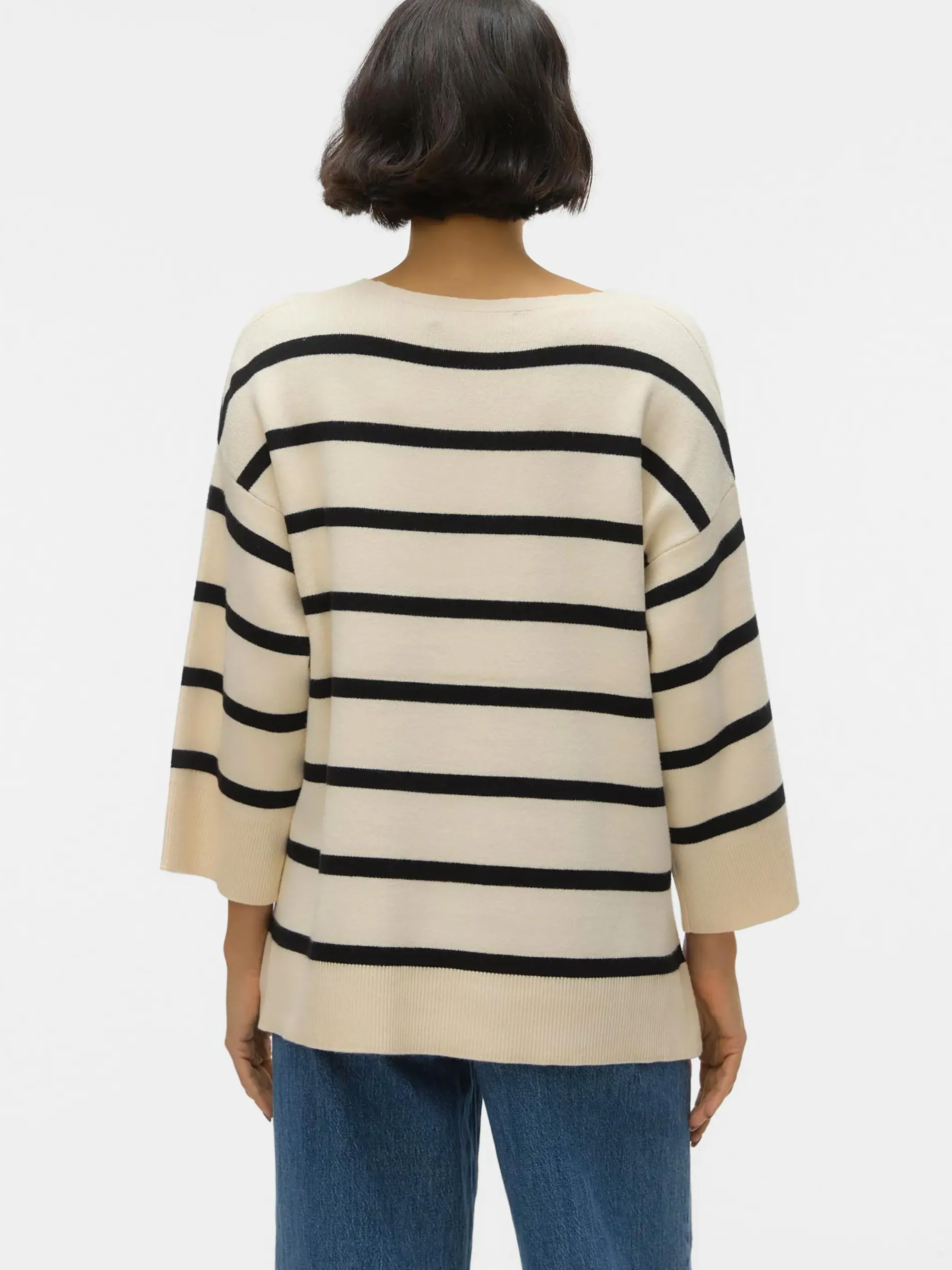Vero Moda VMSABA 3/4 V-NCK STRI Strickpullover