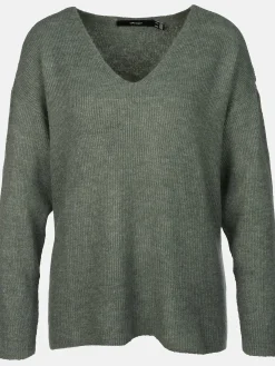 Vero Moda VMCREWLEFILE LS V-NEC Strickpullover