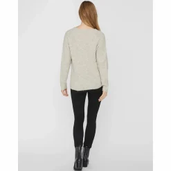 Vero Moda VMCREWLEFILE LS V-NEC Strickpullover