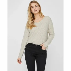 Vero Moda VMCREWLEFILE LS V-NEC Strickpullover