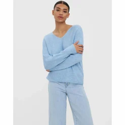 Vero Moda VMCREWLEFILE LS V-NEC Strickpullover