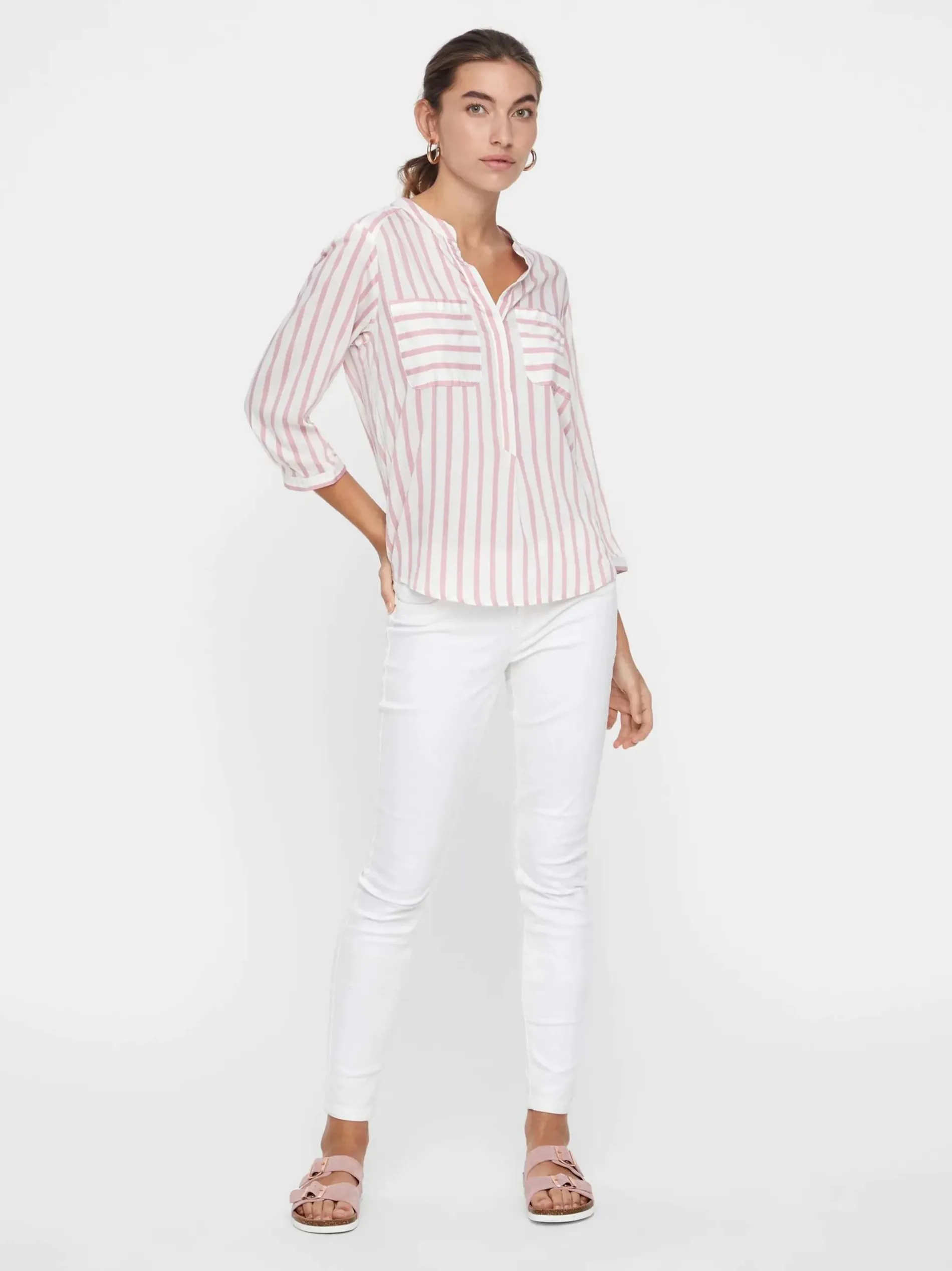Vero Moda VMERIKA STRIPE 3/4 SH Bluse mit 3/4 Arm