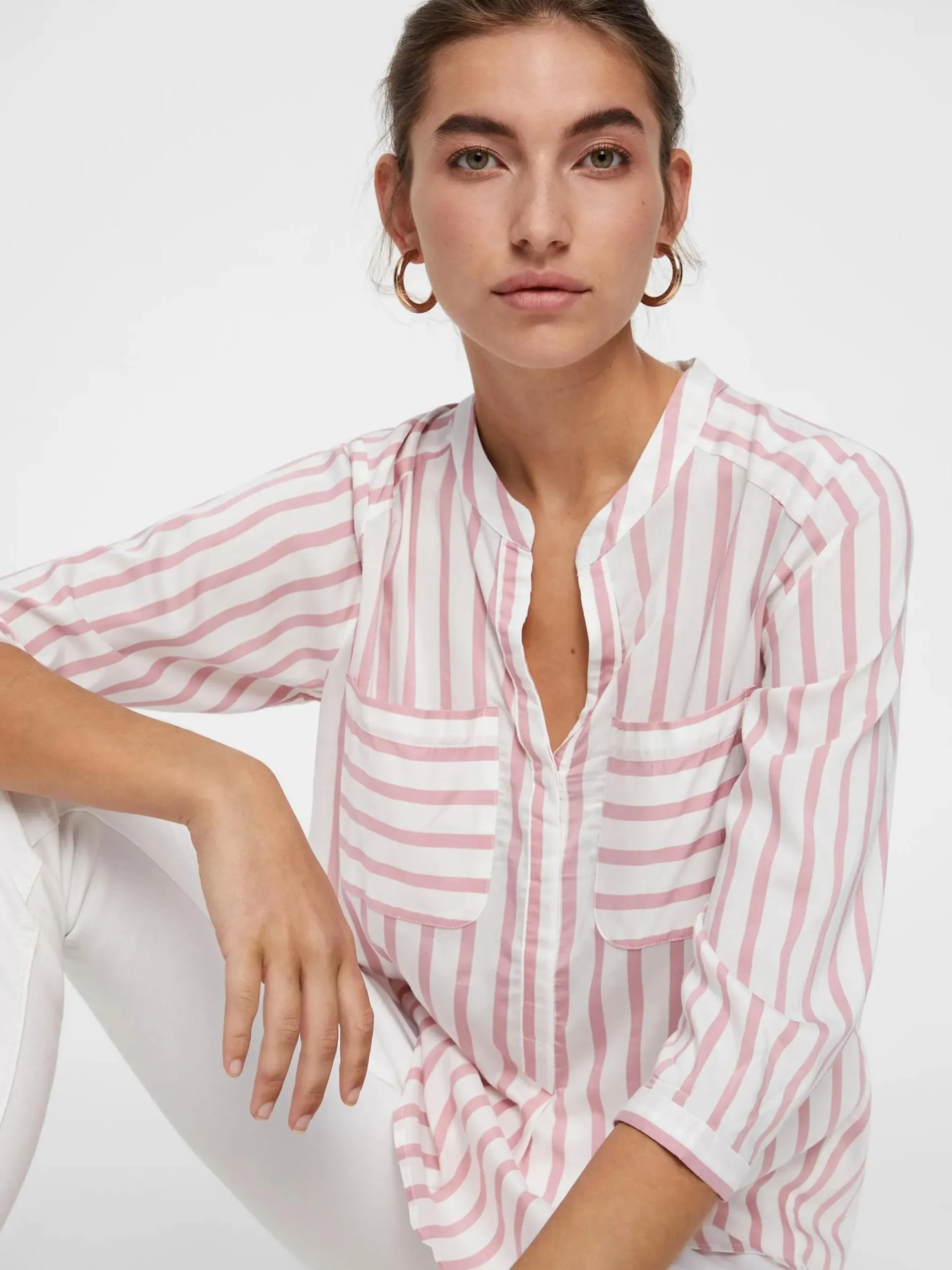 Vero Moda VMERIKA STRIPE 3/4 SH Bluse mit 3/4 Arm